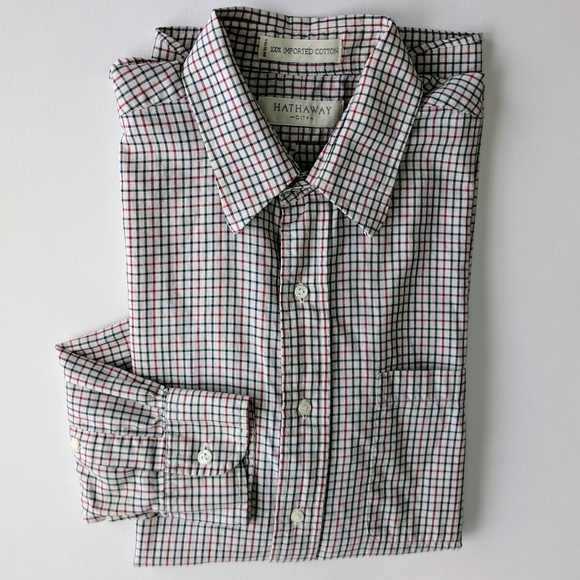 Buttondown Shirt Blue Red Check Casual - Picture 1 of 9